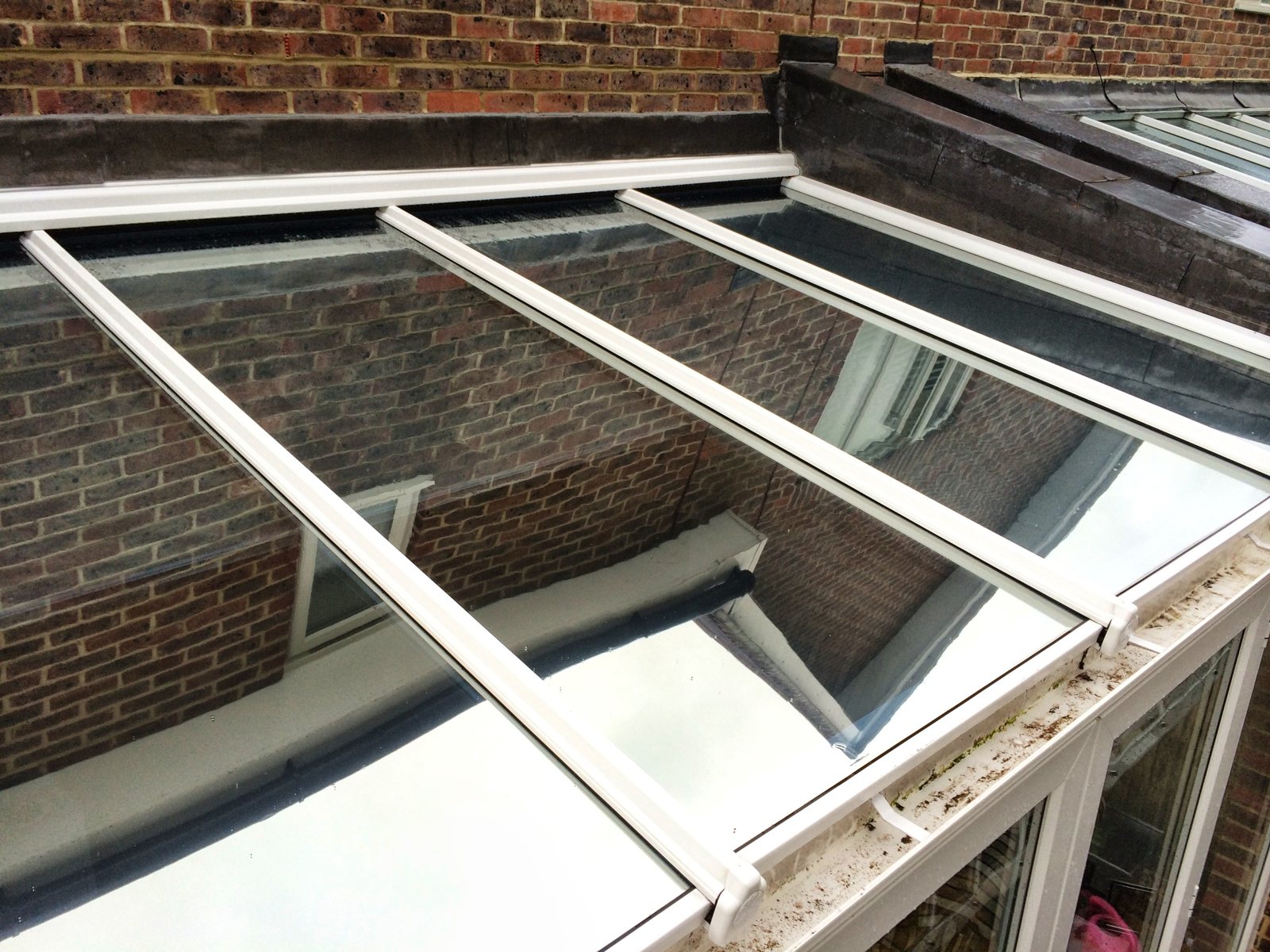 The roof clean and the gutters clear.