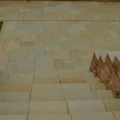 Sandstone patio steps after cleaning