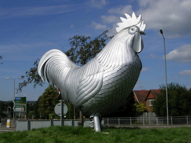 The Dorking cockerel sculpture