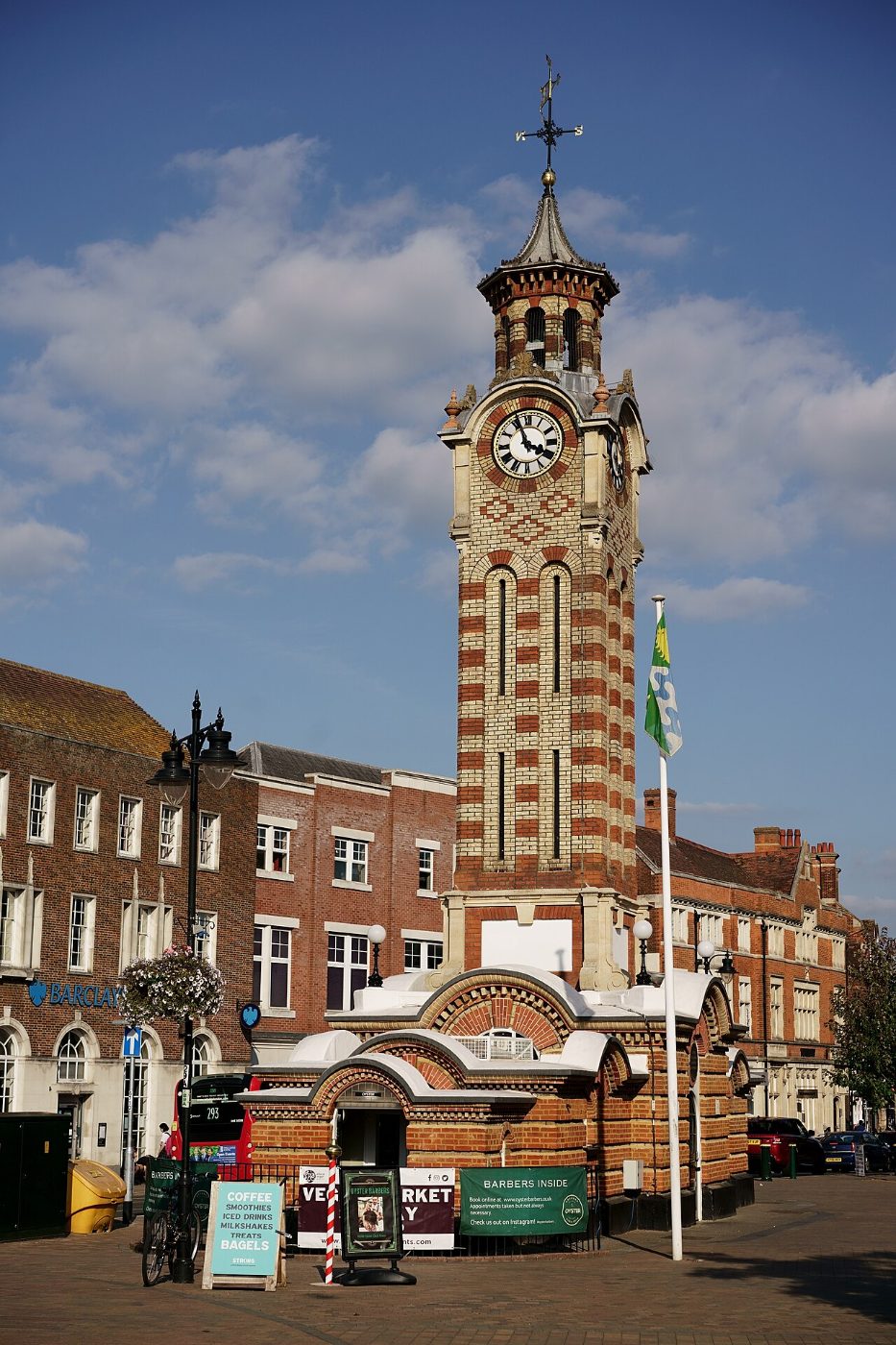 Epsom High Street and the clock tower
