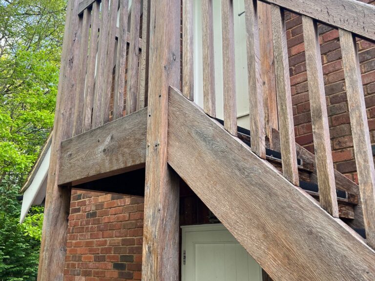 The deck and steps cleaned.