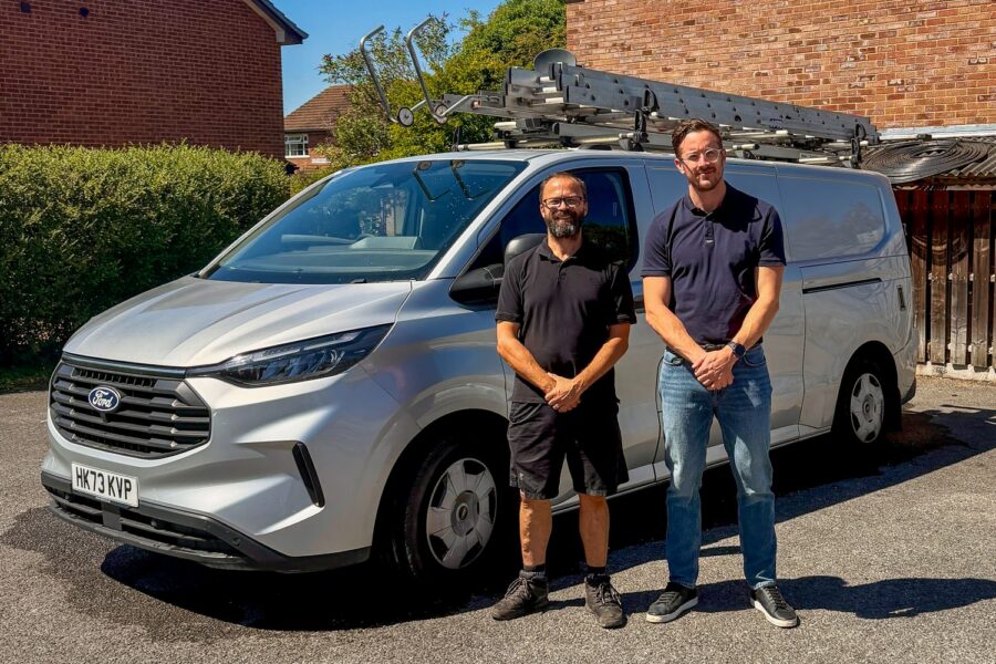 The Integrity Window Cleaning team with the van